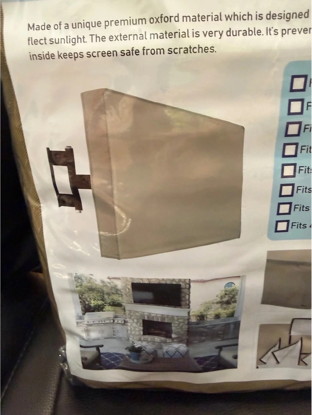 Brivic Outdoor TV Cover 52 to 55 Inch Waterproof Weatherproof Tan Oxford New